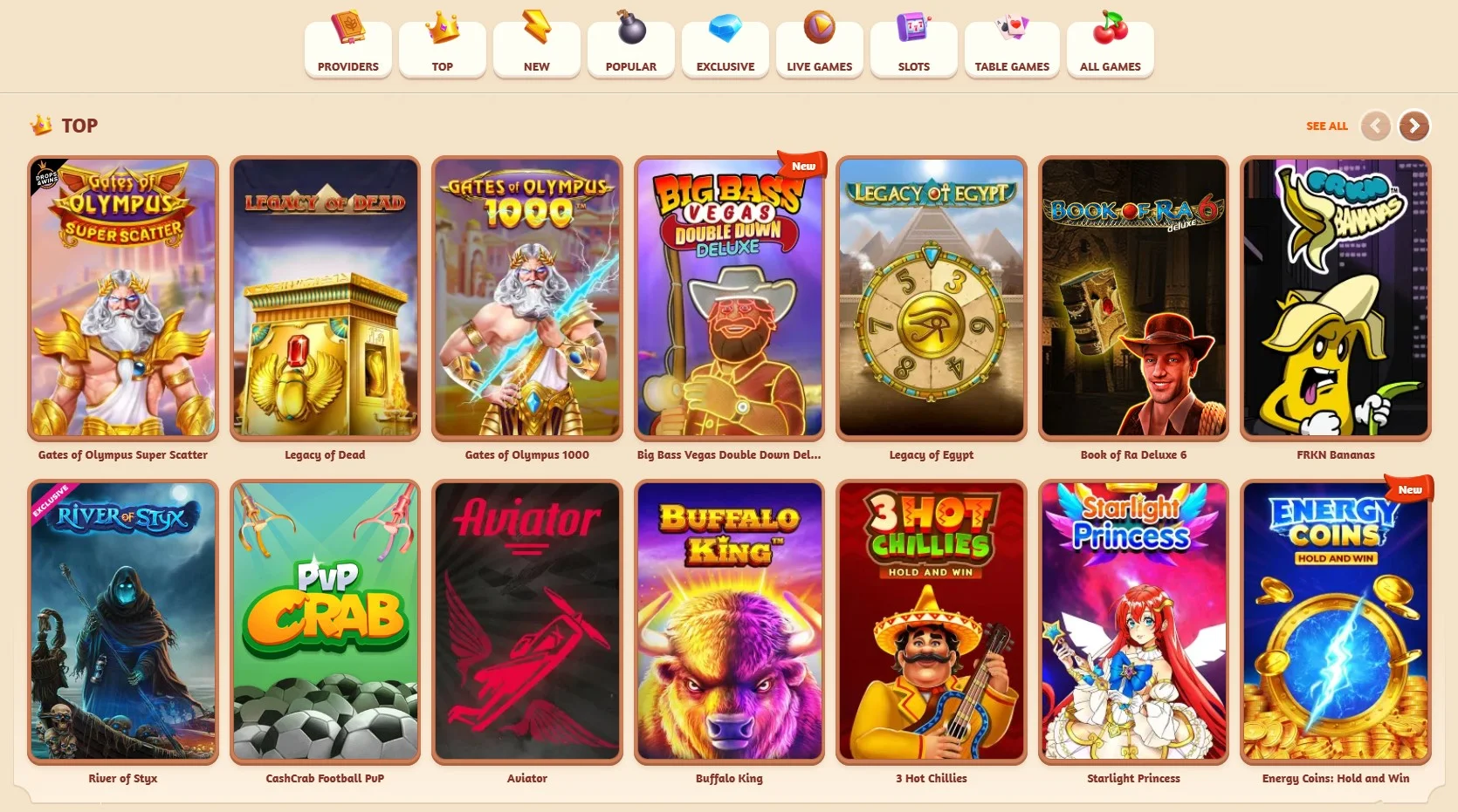 Παιχνίδια στο καζίνο BillyBets